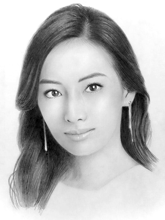 女性』人物の鉛筆画 A2相当 女性』人物の鉛筆画 A2相当