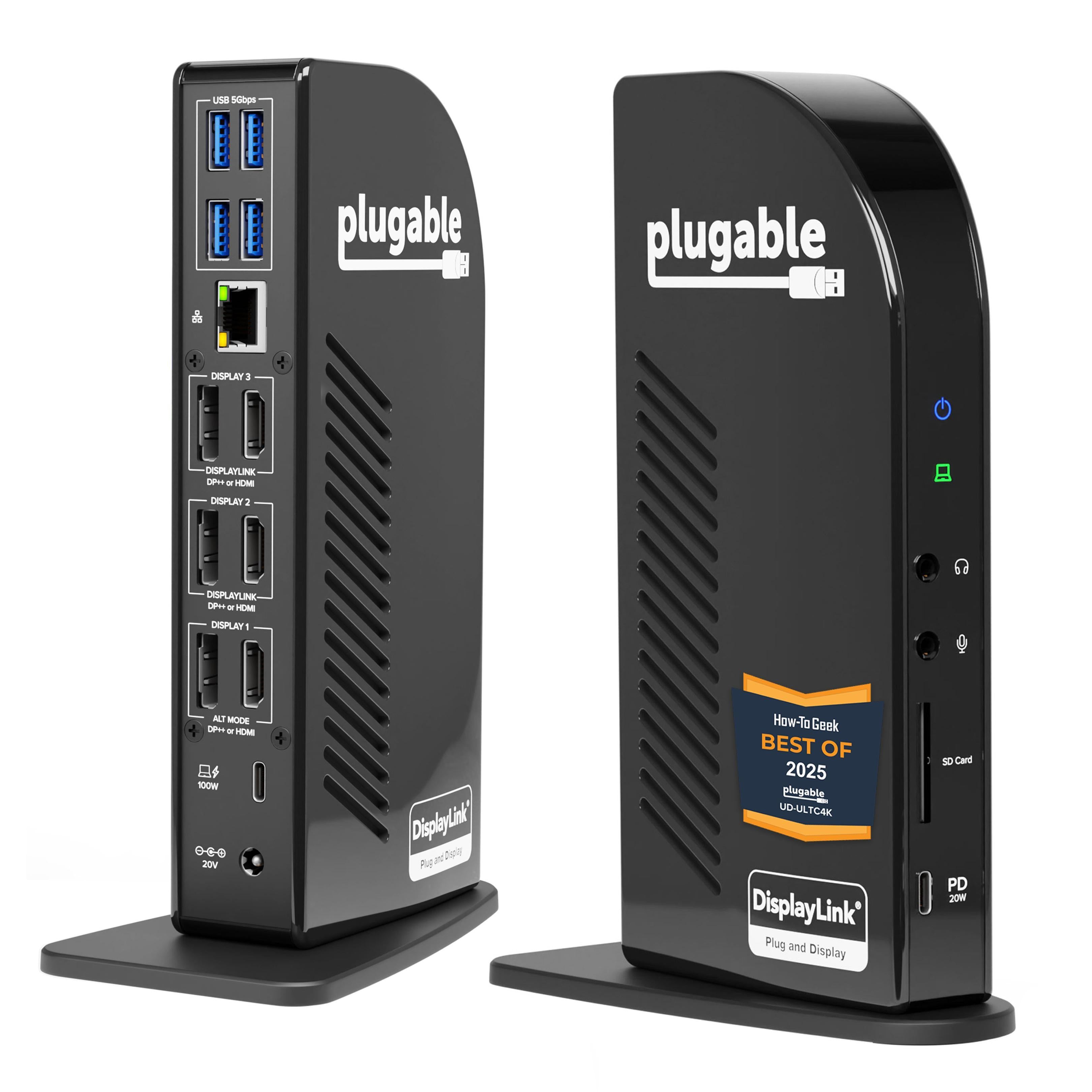 Plugable USB-C Triple 4K Display Docking Station with DisplayLink