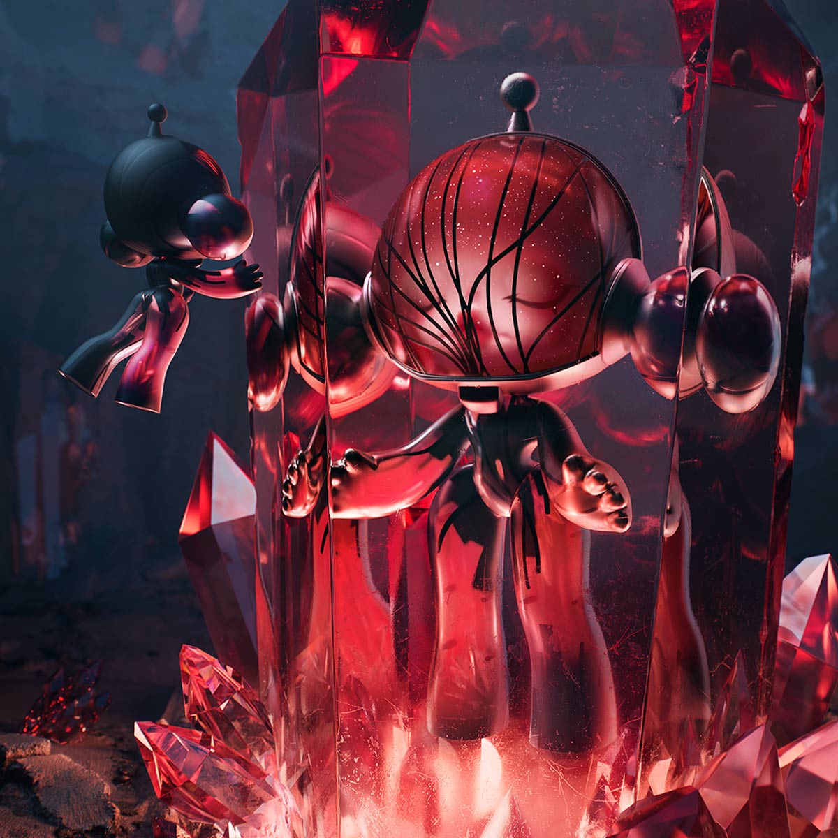 MEGA α SKULLPANDA 400% Red Crystal - POP MART (Australia)