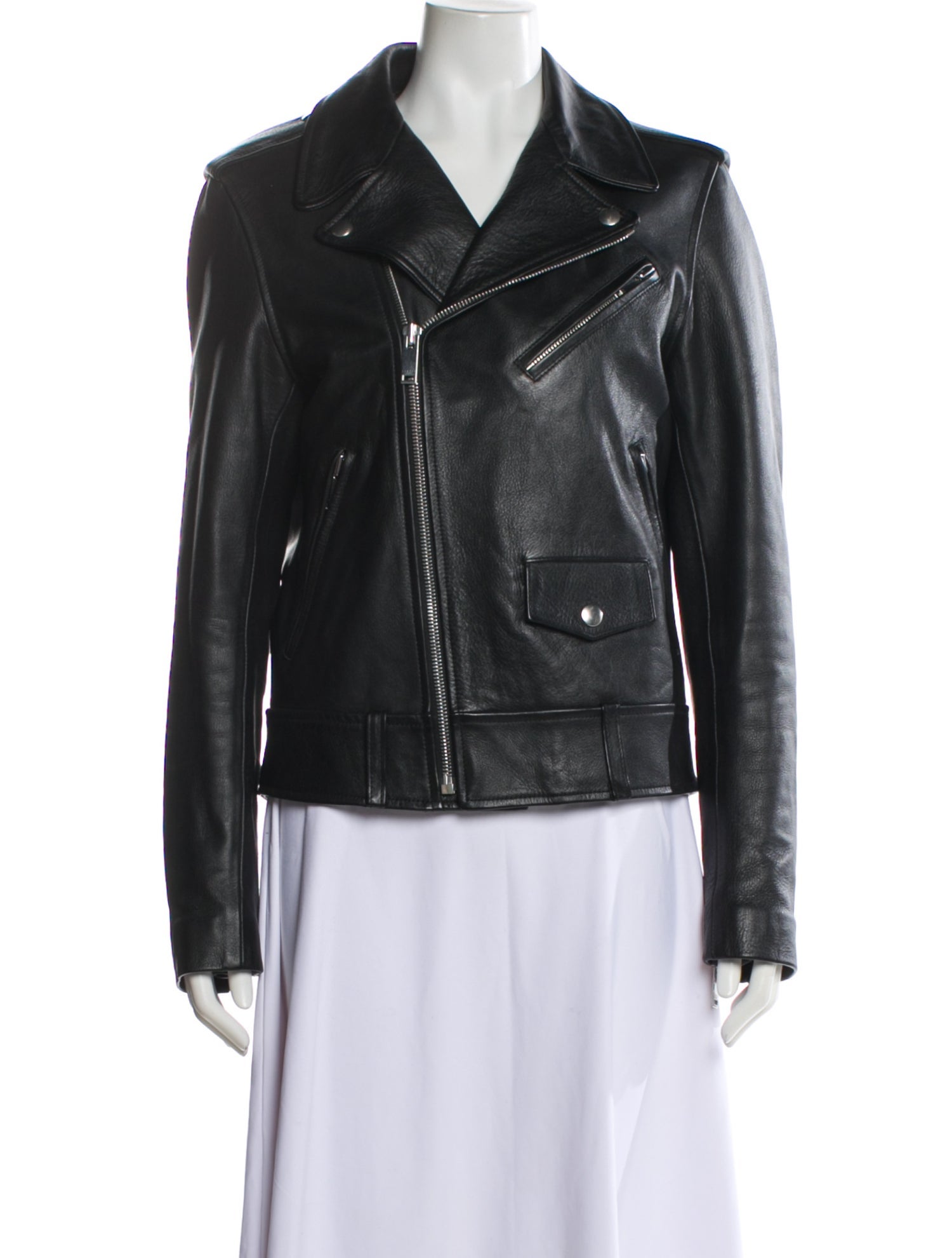 Katharine Hamnett London Leather Jacket - Black Jackets, Clothing