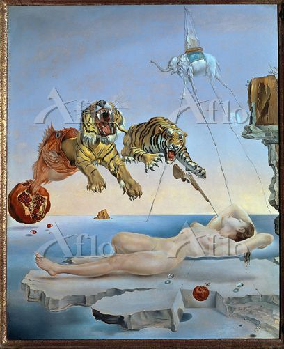 サルバドール・ダリ「目を覚ます1秒前、ザクロの実の周囲を1匹