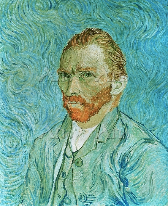 ゴッホ 「自画像（渦巻く青い背景の中の自画像）」 1889年 [4139479]の