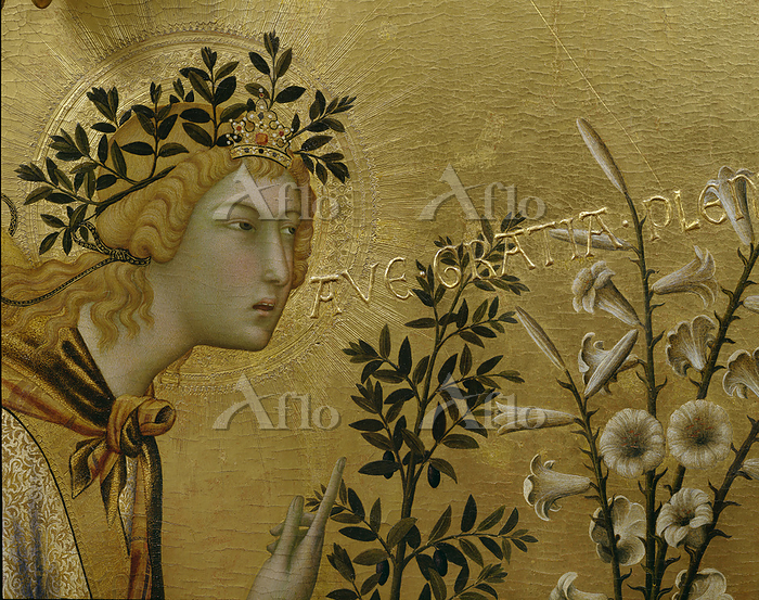 シモーネ・マルティーニ「受胎告知」（部分） [180332172]のアート作品