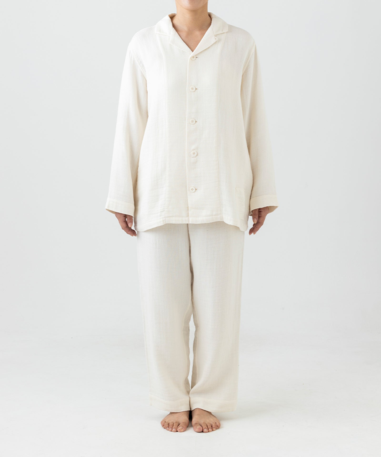 綾ダブルガーゼ 前開きパジャマ / オーガニックコットン – PRISTINE