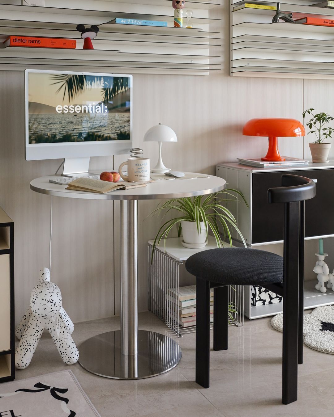 Kimfolk Marcel ガラス テーブル シルバー 透明 ガラス 奥行き 60cm 幅