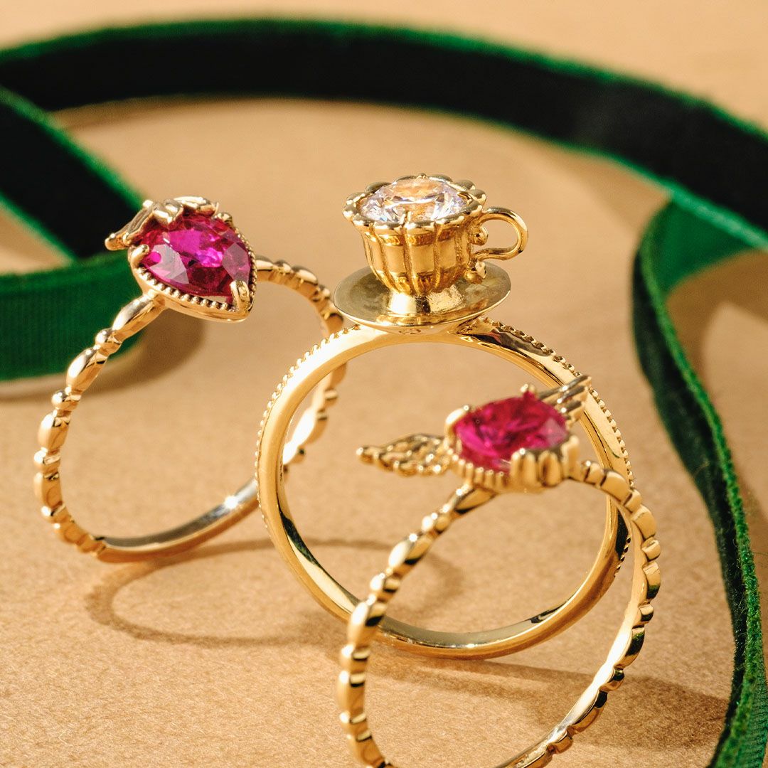 残り1点】【K10】ストロベリー リング | Q-pot. ONLINE SHOP