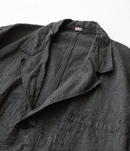 VETRA ビンテージブラックシャンブレーフレンチワークコート - Fresh