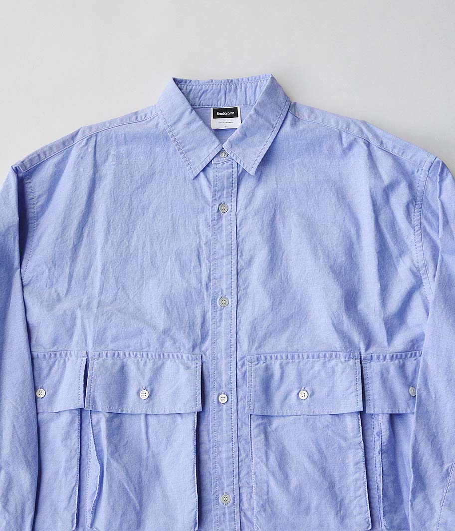 Fresh Service OXFORD FLAP POCKET L/S SHIRT [BLUE] - Fresh Service