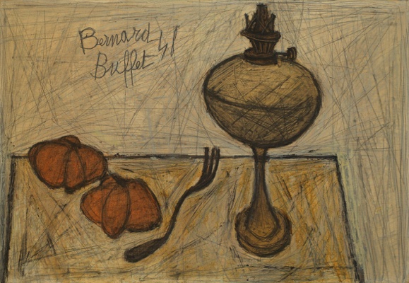 ベルナール・ビュッフェ「Nature morte a la lampe」