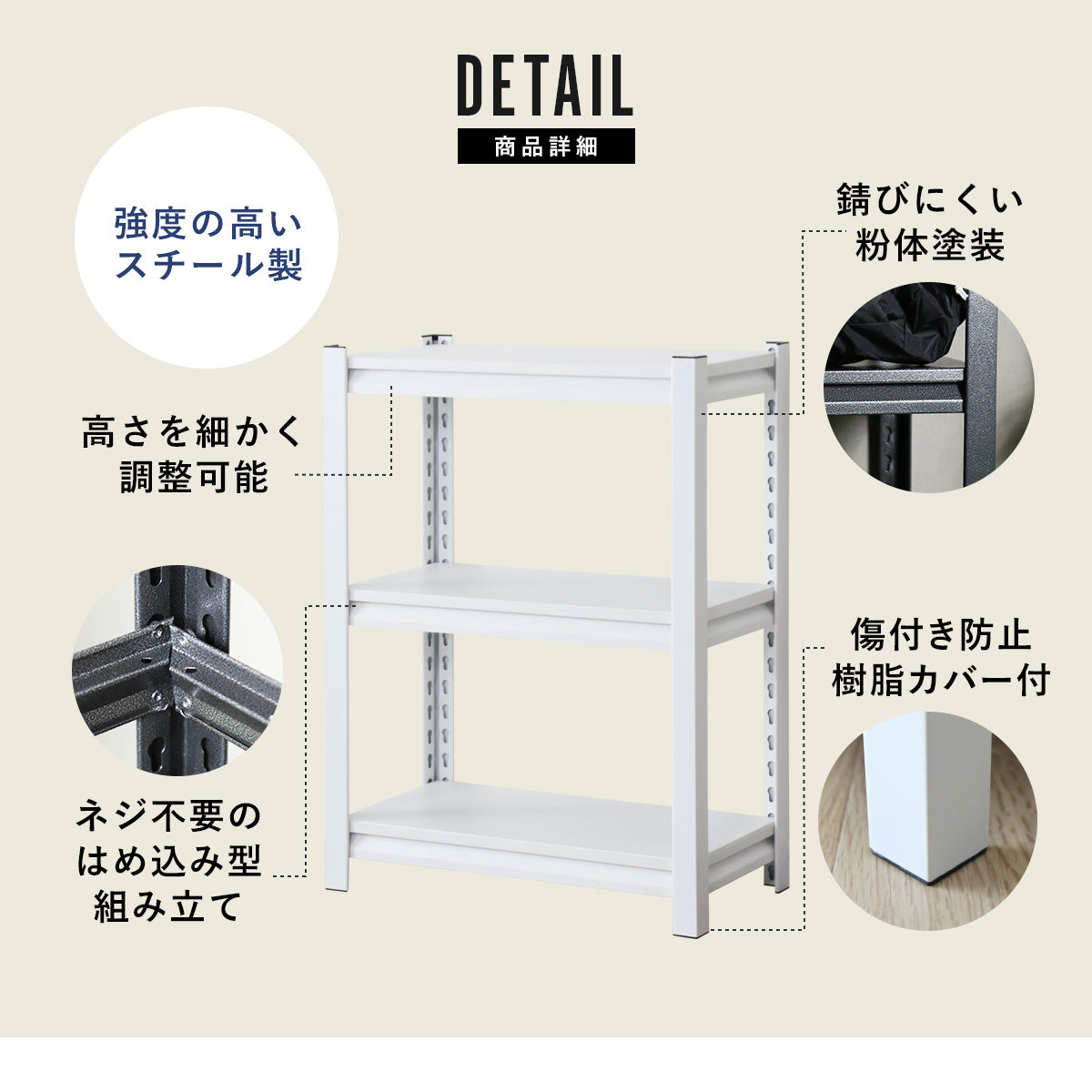 スチールラック オープンラック キャビット3段 60×30 – remembrance-doris