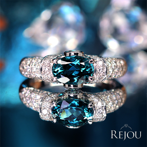 インディゴライトトルマリン(ブルートルマリン) 1.3ct ダイヤモンド