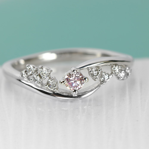 ピンクダイヤモンド 0.09ct/FPP ダイヤモンド プラチナ リング（指輪