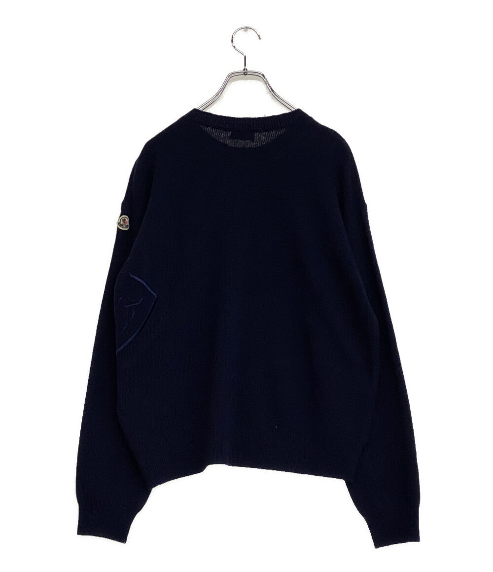 215 MONCLER ネイビー リブ編みセーター M 美品 紺 モンクレール 215