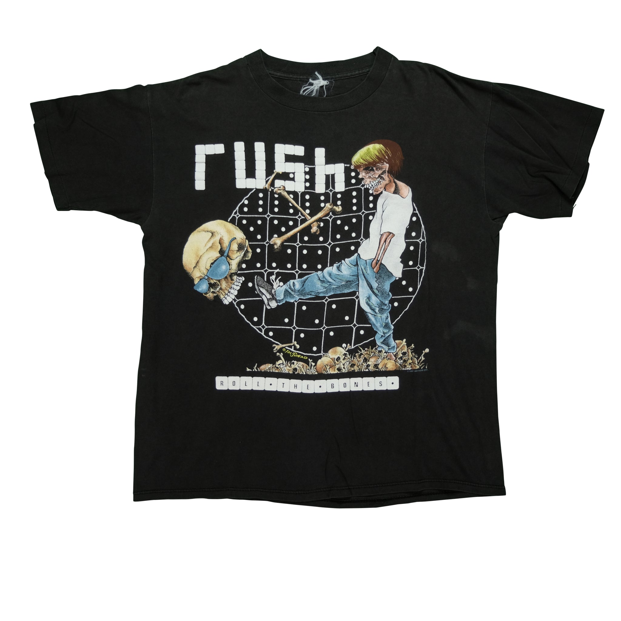 Vintage 1991 Rush Roll The Bones Album Tour Pushead Tee | Reset