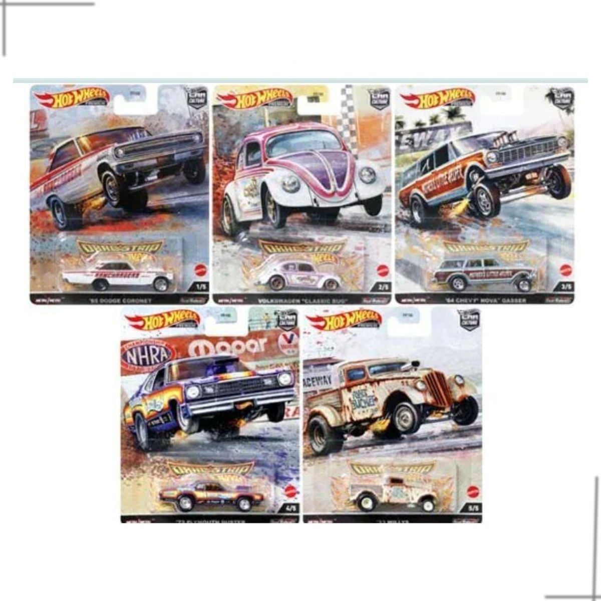 Hot Wheels Drag Strip Demons Kit c/ 5 carrinhos mattel FPY86 - Ri