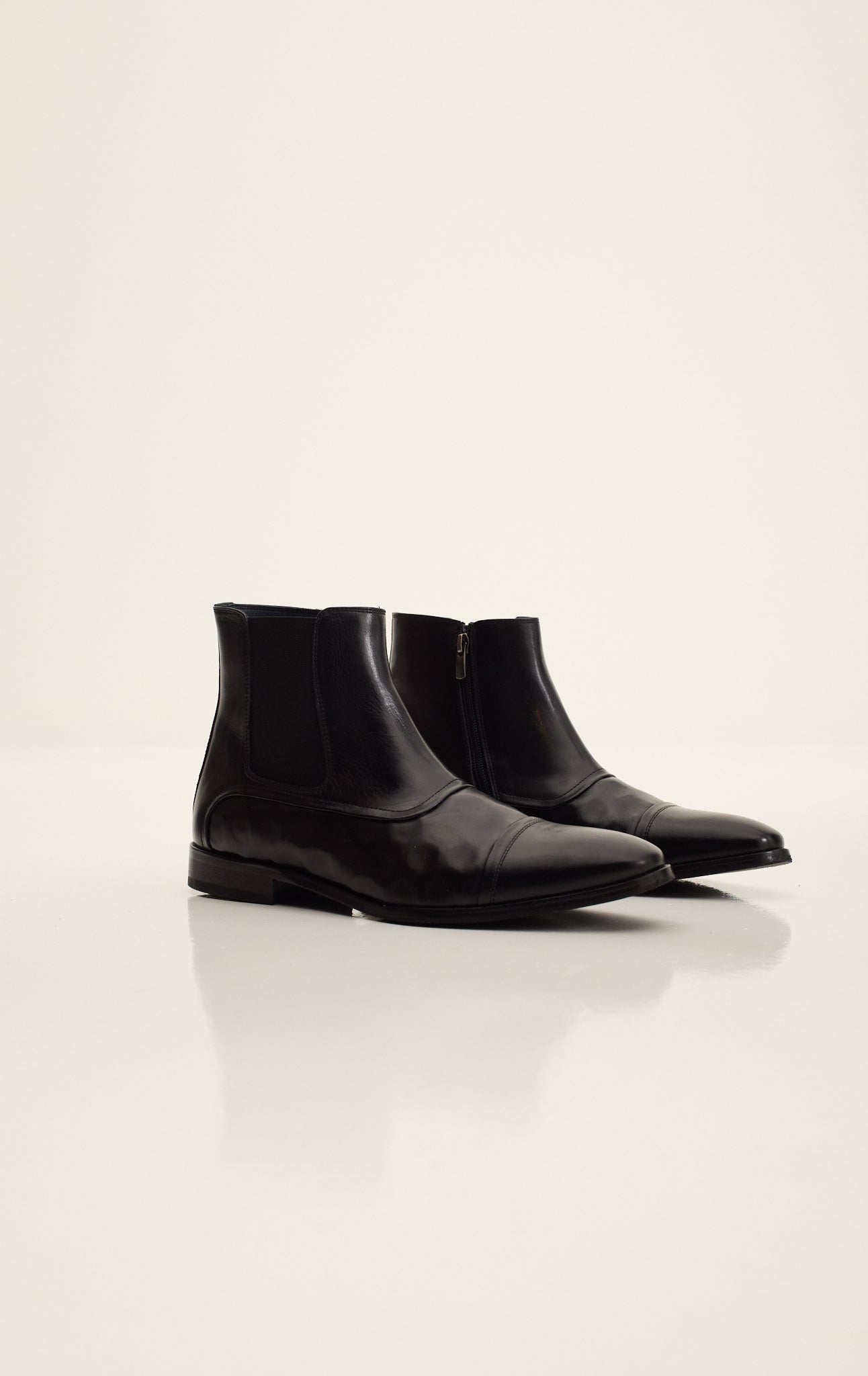 Side Zip Chelsea Boots - Black - Ron Tomson