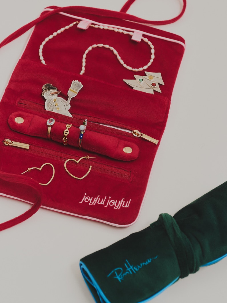 ジュエリー トラベル ポーチ（レッド/グリーン）｜Ron Herman(ロン