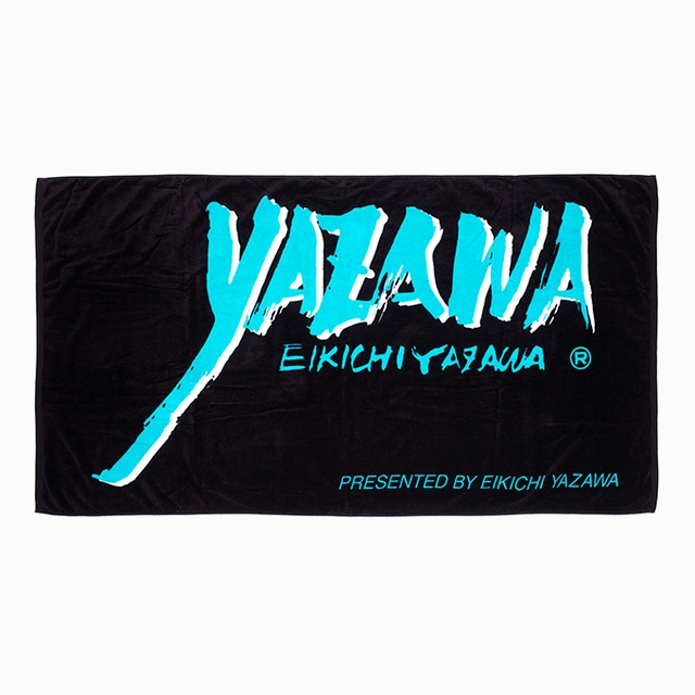 スペシャルビーチタオル(フデシャドー)ブラック/ターコイズブルー