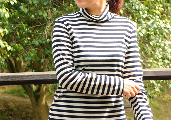 waltz for rolca]ウォッシャブルウールボーダータートルネック | 森の