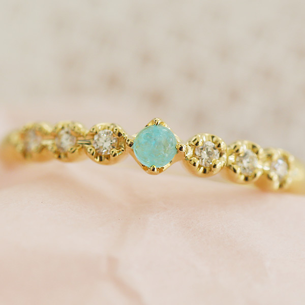 数量限定 ブラジル産 パライバトルマリン カボション ダイヤモンド