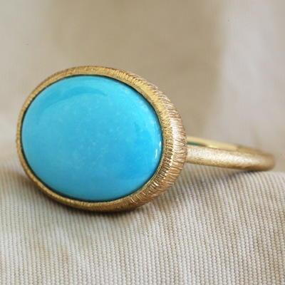 限定1本 K10YG トルコ石 ターコイズ テクスチャーリング 11号 サイズ