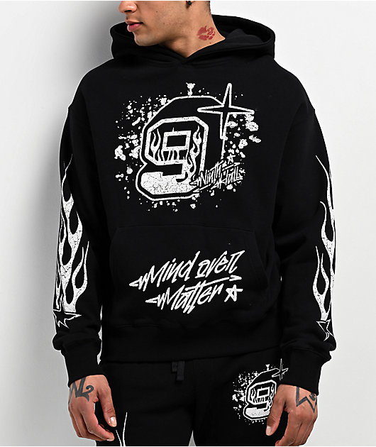 Ninth Hall Flame Black Boxy Hoodie | Zumiez