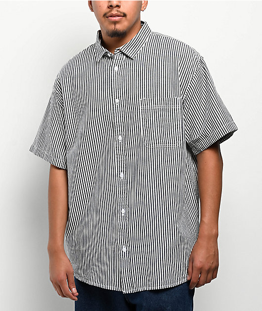 Vans Lawson White Stripe Short Sleeve Shirt | Zumiez