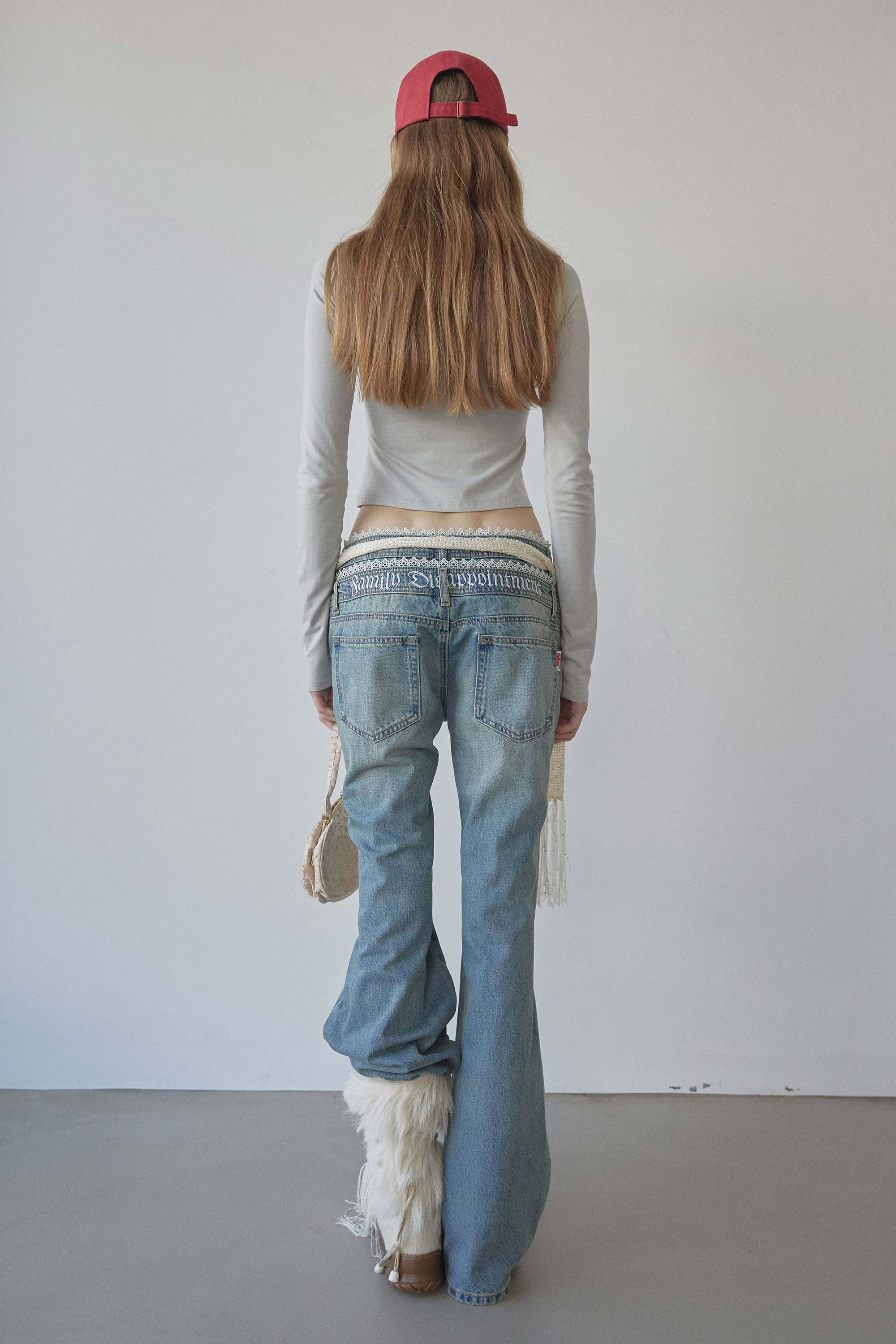 Double Waist Boots Cut Denim Mid Blue – SCULPTOR JAPAN