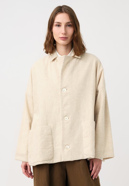 Kaval Blanket Stitched Stand Collar Coat in Walnut Tan | Santa Fe