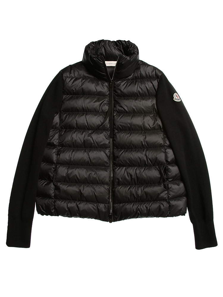 MONCLER (モンクレール) ニット切り替え フルジップ スタンド ダウン