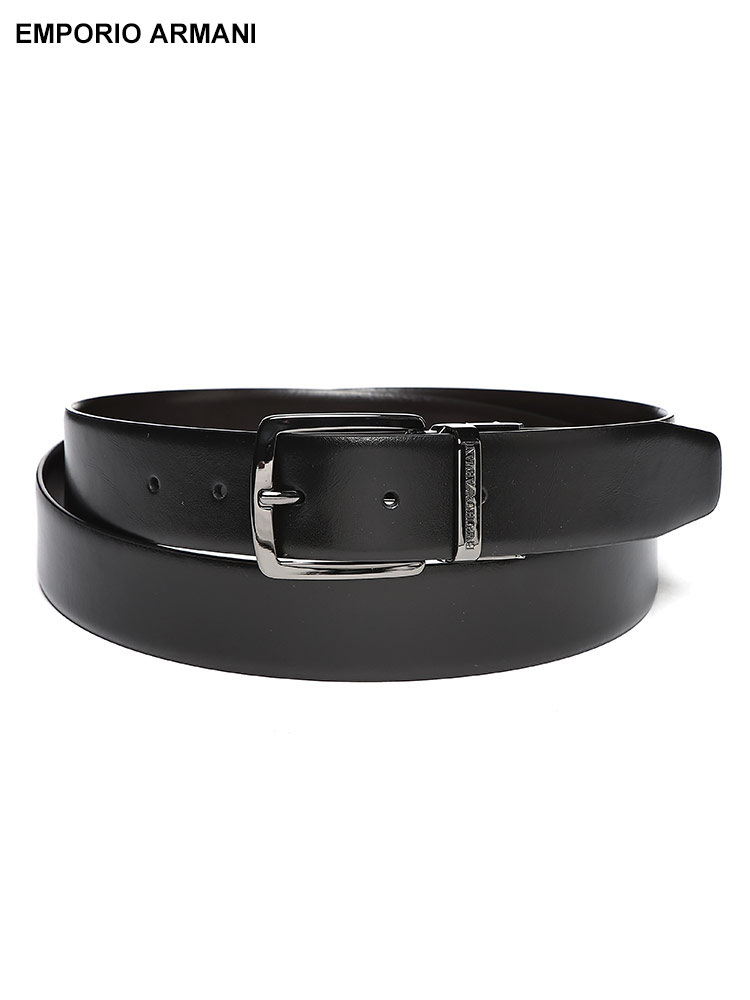 EMPORIO ARMANI (エンポリオアルマーニ) スムースレザー バックル回転