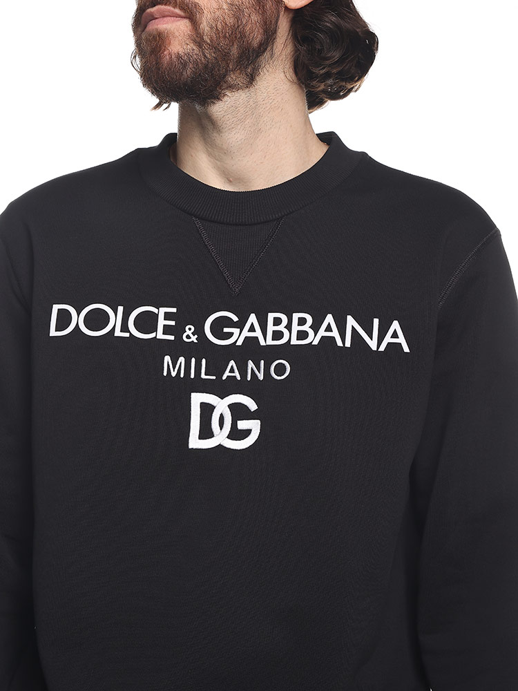 DOLCE&GABBANA (ドルチェ ＆ ガッバーナ) ロゴプリント＆刺繍 クルー