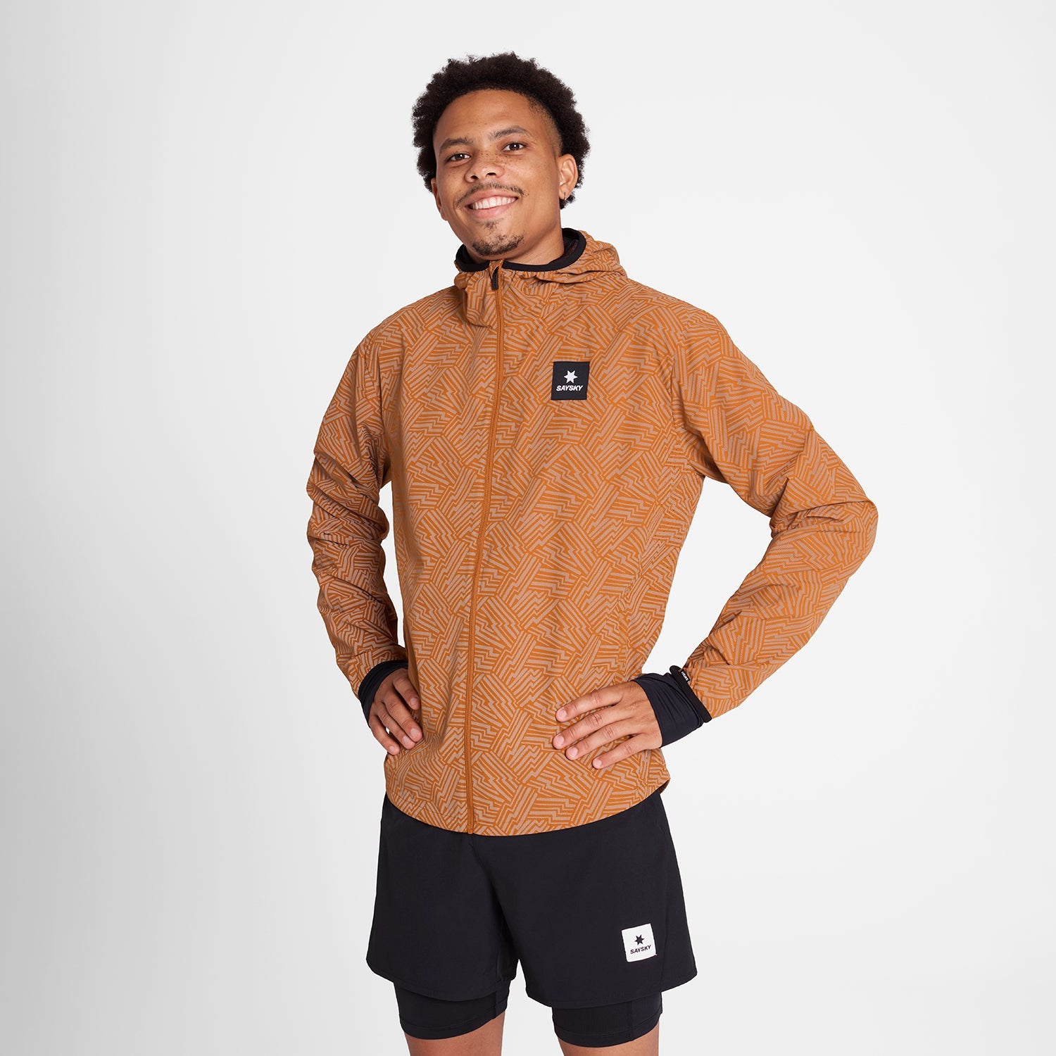 SAYSKY XSウィンドブレーカー 星柄オリーブ SAYSKY XSウィンド