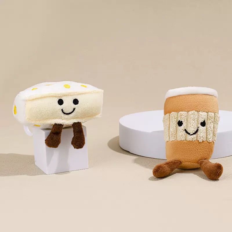 Soft Cute Plush Stuffed Toy - Lovely Coffee Cheese Keychain