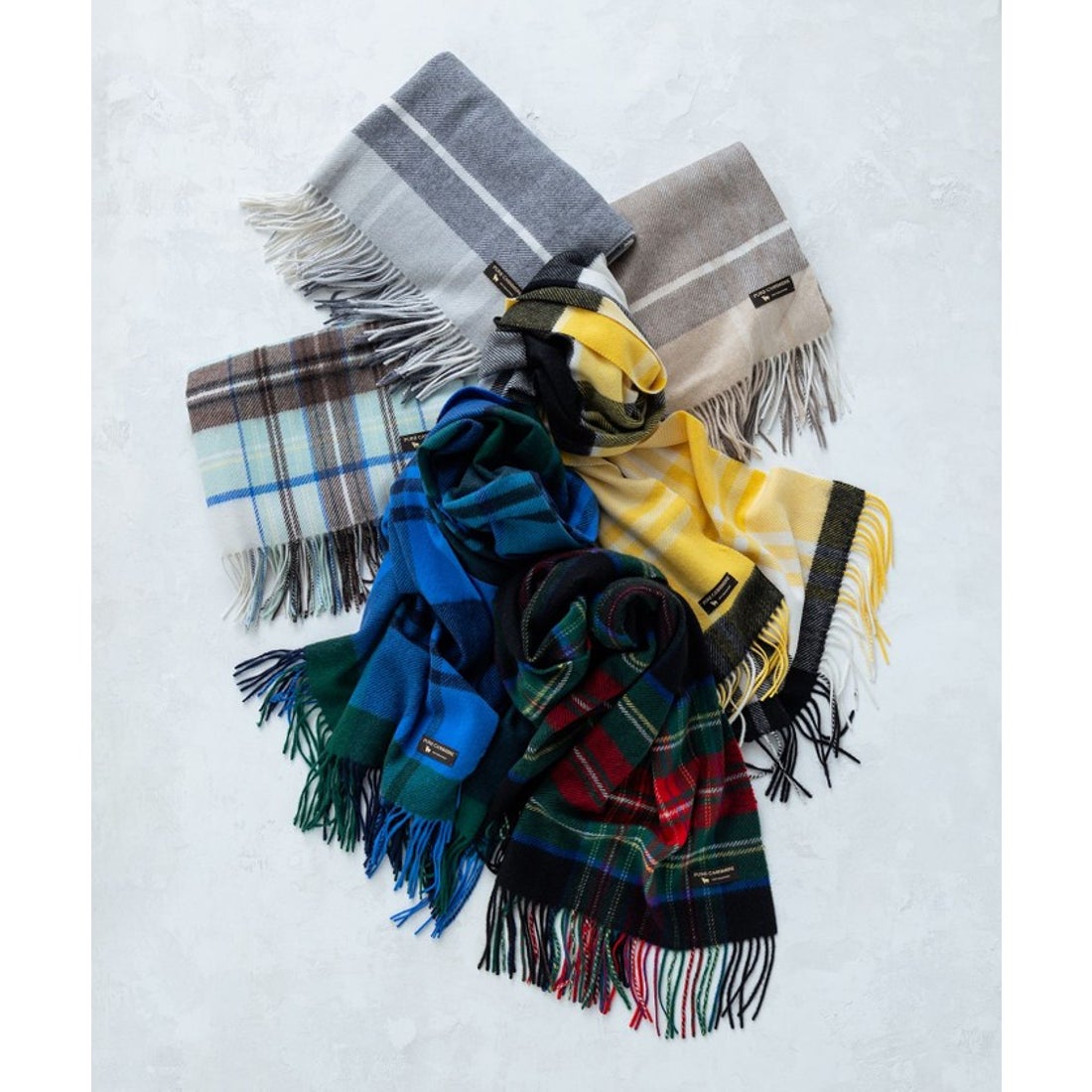 ニジュウサンク 23区 カシミヤ チェック柄 ストール （スモーキー