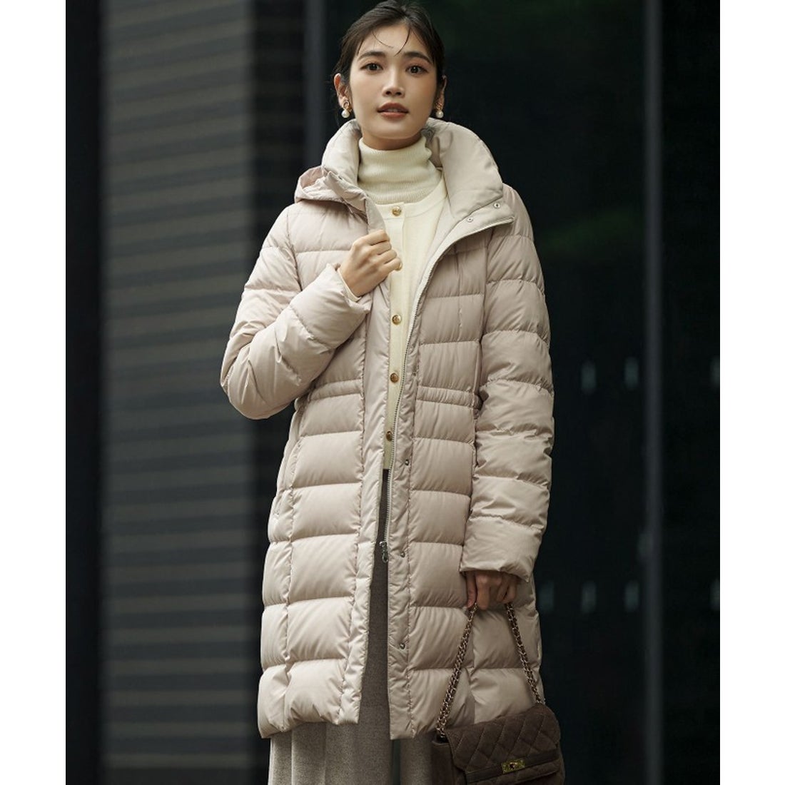 ニジュウサンク 23区 【洗える】シレータフタ ロング ダウンコート