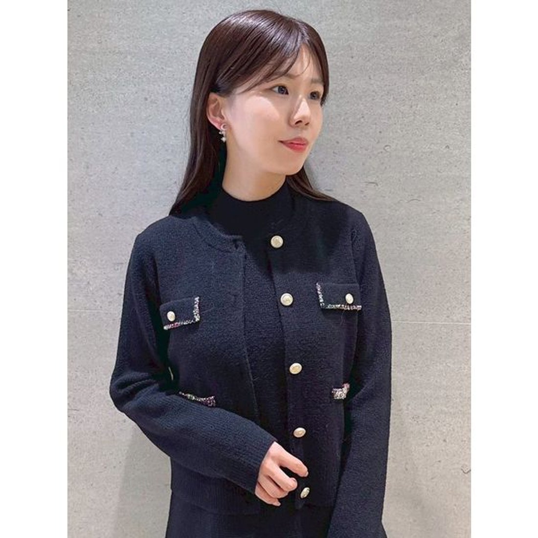 セルフォード CELFORD トリムミニニットワンピースセット （BLK