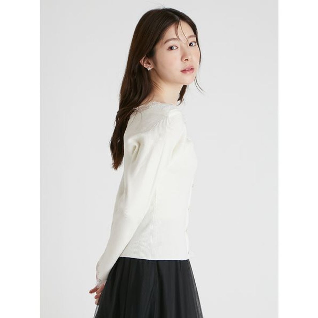 セルフォード CELFORD レーストリムニットプルオーバー （OWHT