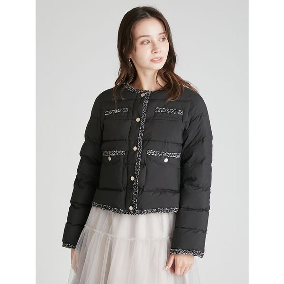 セルフォード CELFORD トリムデザインキルティングジャケット （BLK