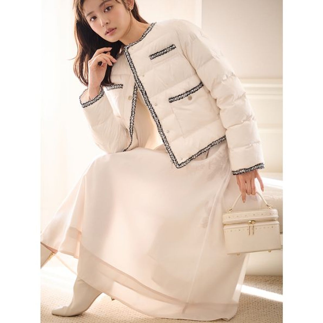 セルフォード CELFORD トリムデザインキルティングジャケット （BLK