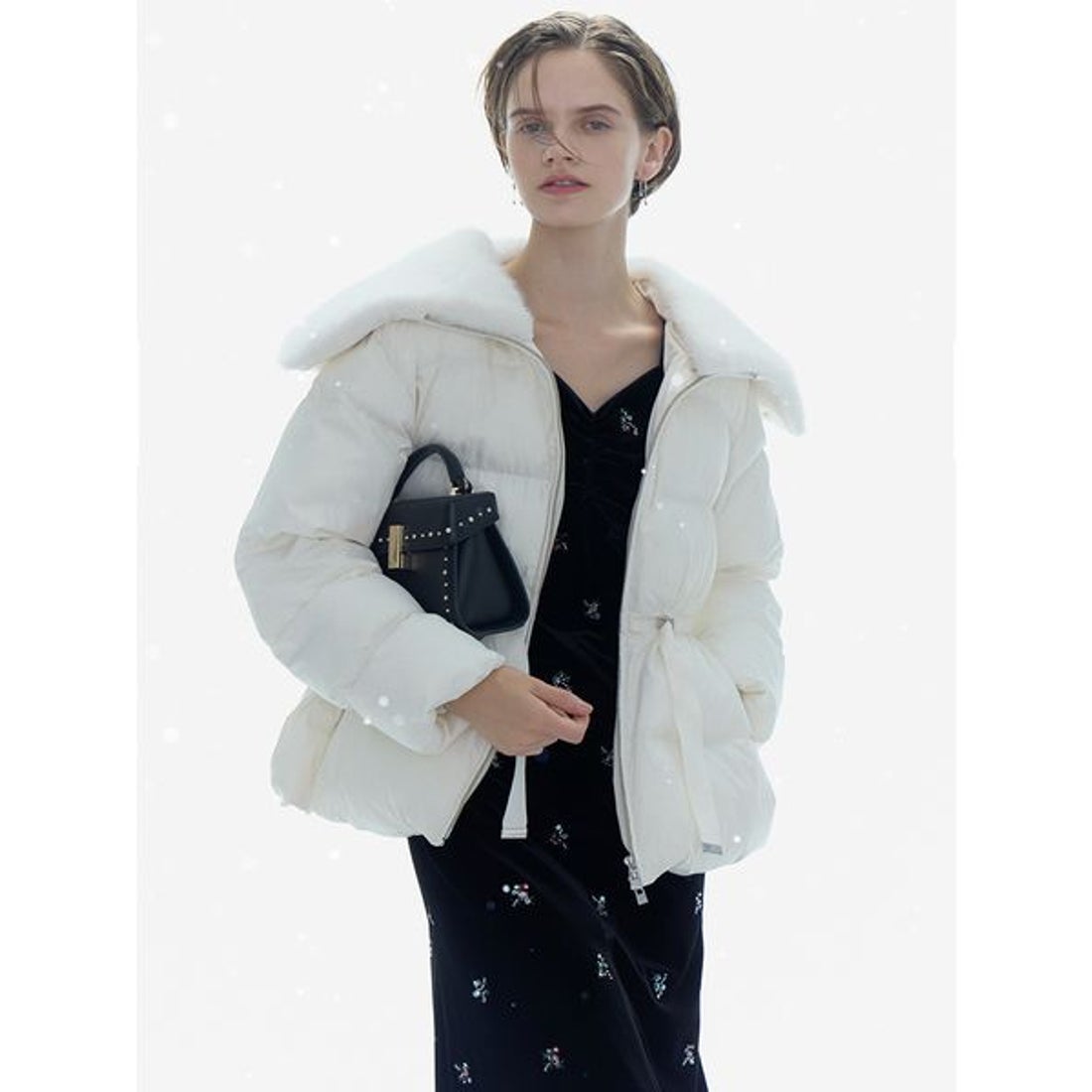 セルフォード CELFORD ファー襟付きキルティングショートコート （IVR