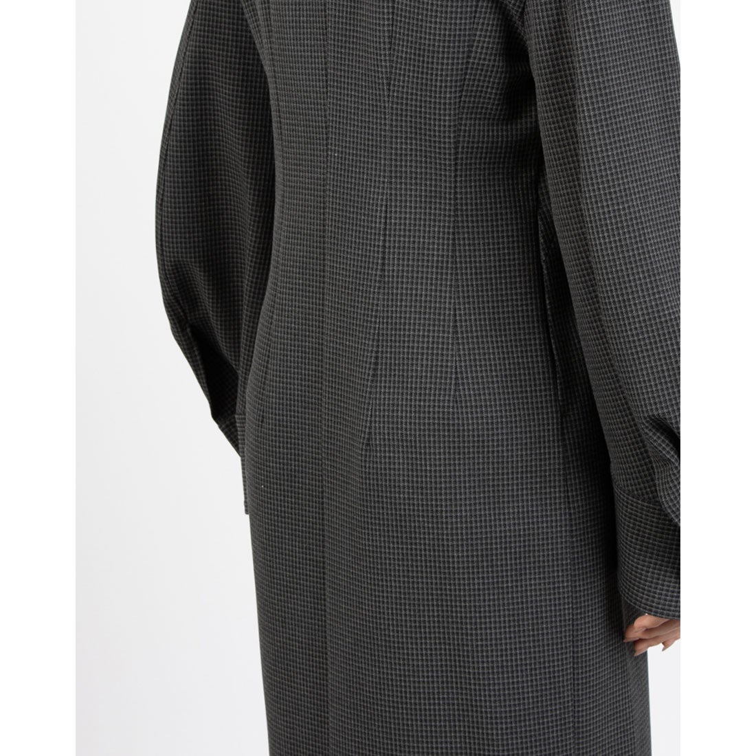 クラネ CLANE POWER SHOULDER CHECK SHIRT ONEPIECE （GRAY