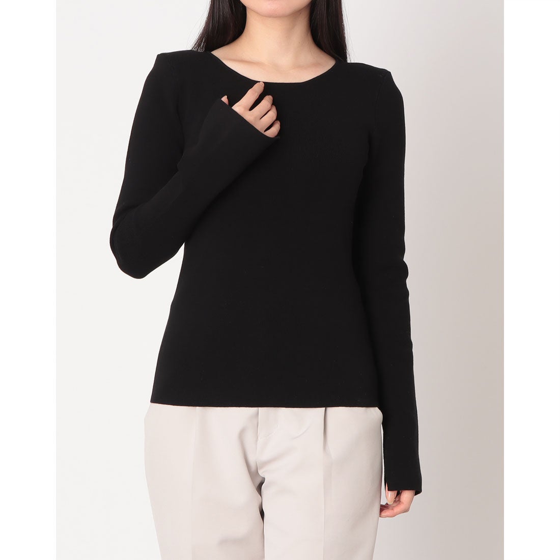 クラネ CLANE SHOULDER PADS KNIT TOPS （BLACK） - ファッション通販