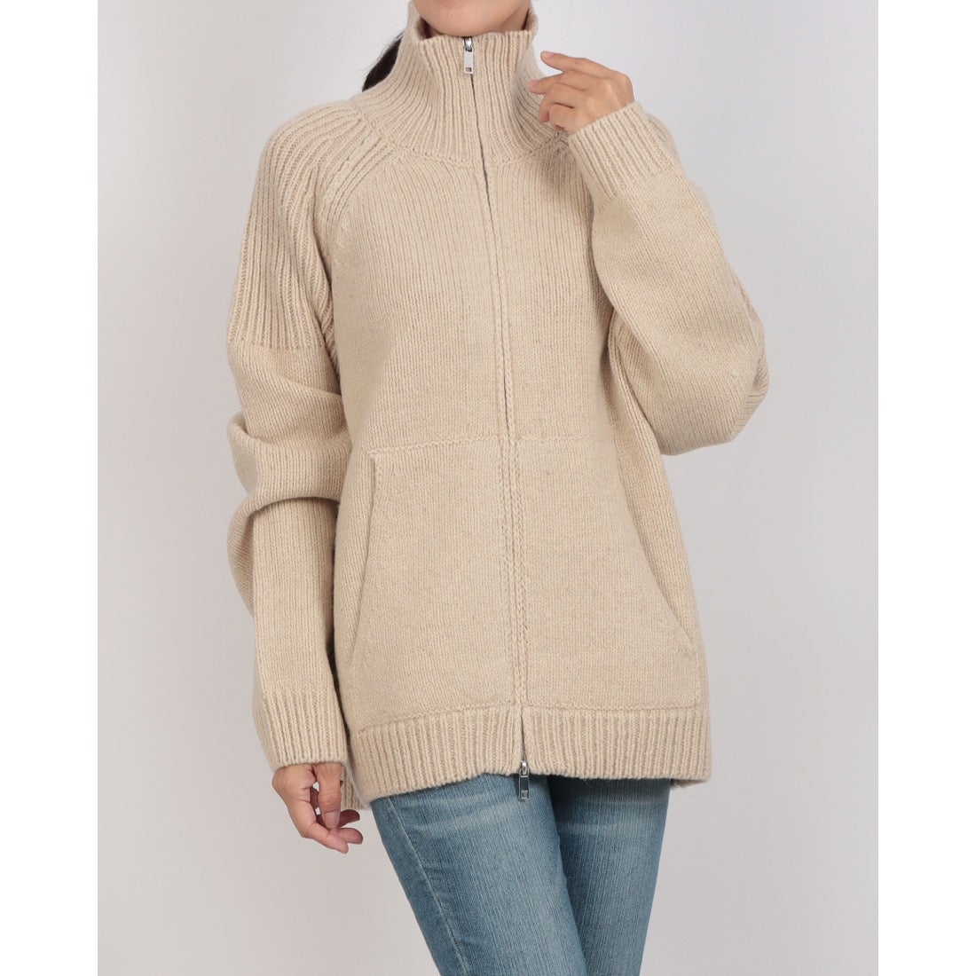 クラネ CLANE POCKET ZIP KNIT TOPS （BEIGE） - ファッション通販