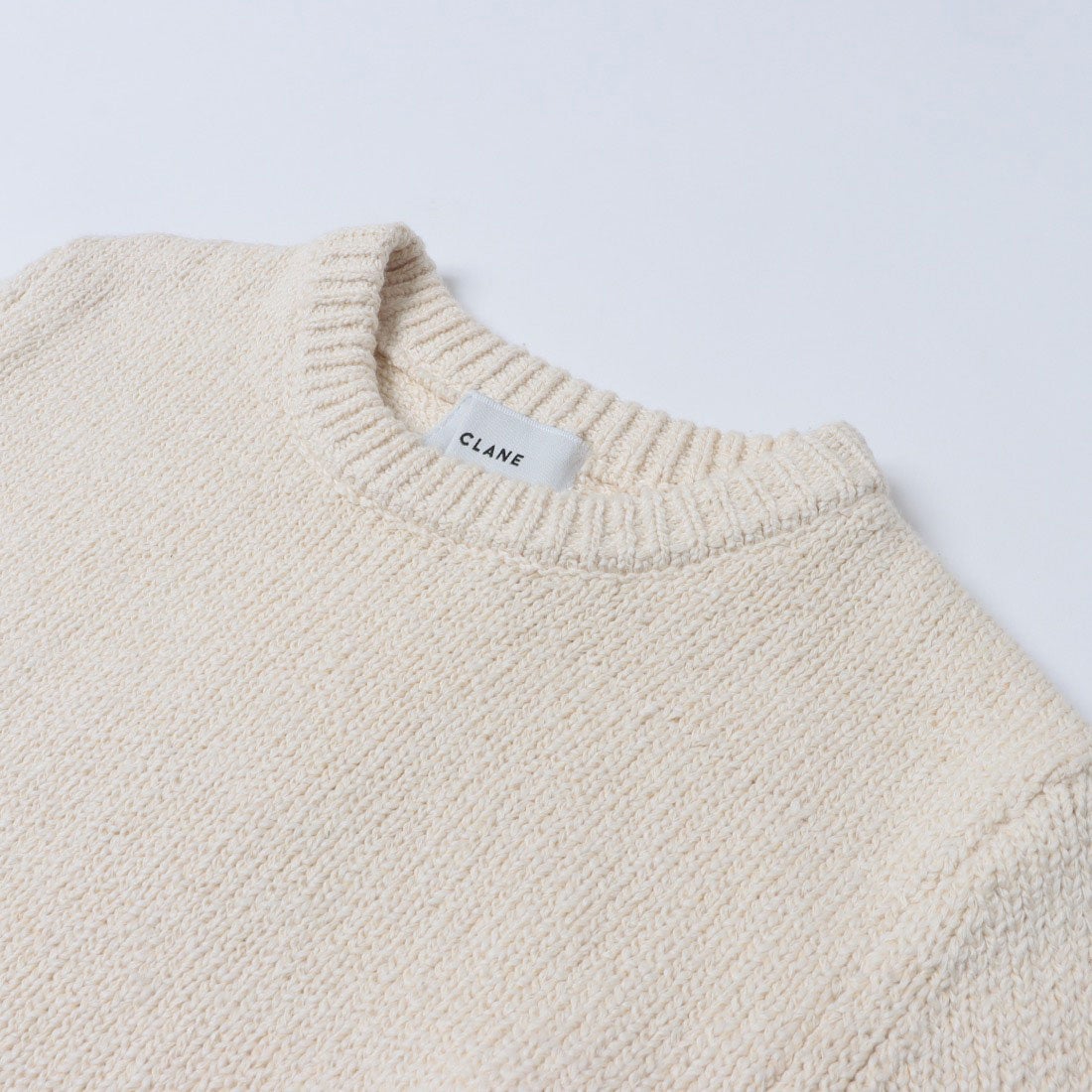クラネ CLANE COTTON SHORT KNIT TOPS （IVORY） -ファッション通販