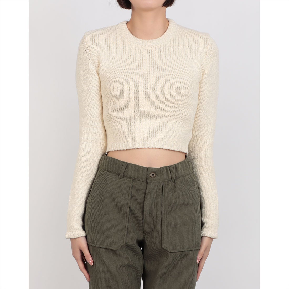 クラネ CLANE COTTON SHORT KNIT TOPS （IVORY） -ファッション通販