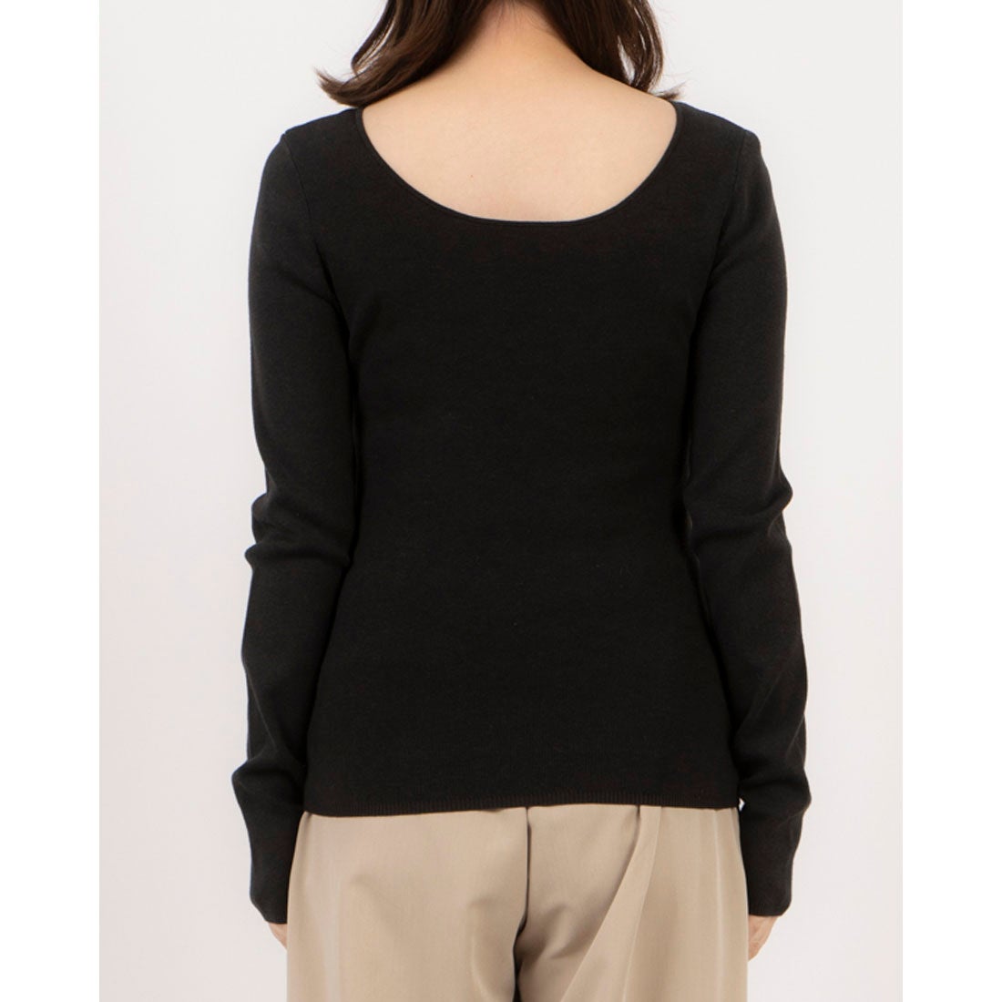 クラネ CLANE ARRANGE RIBBON KNIT TOPS （BLACK） -ファッション通販