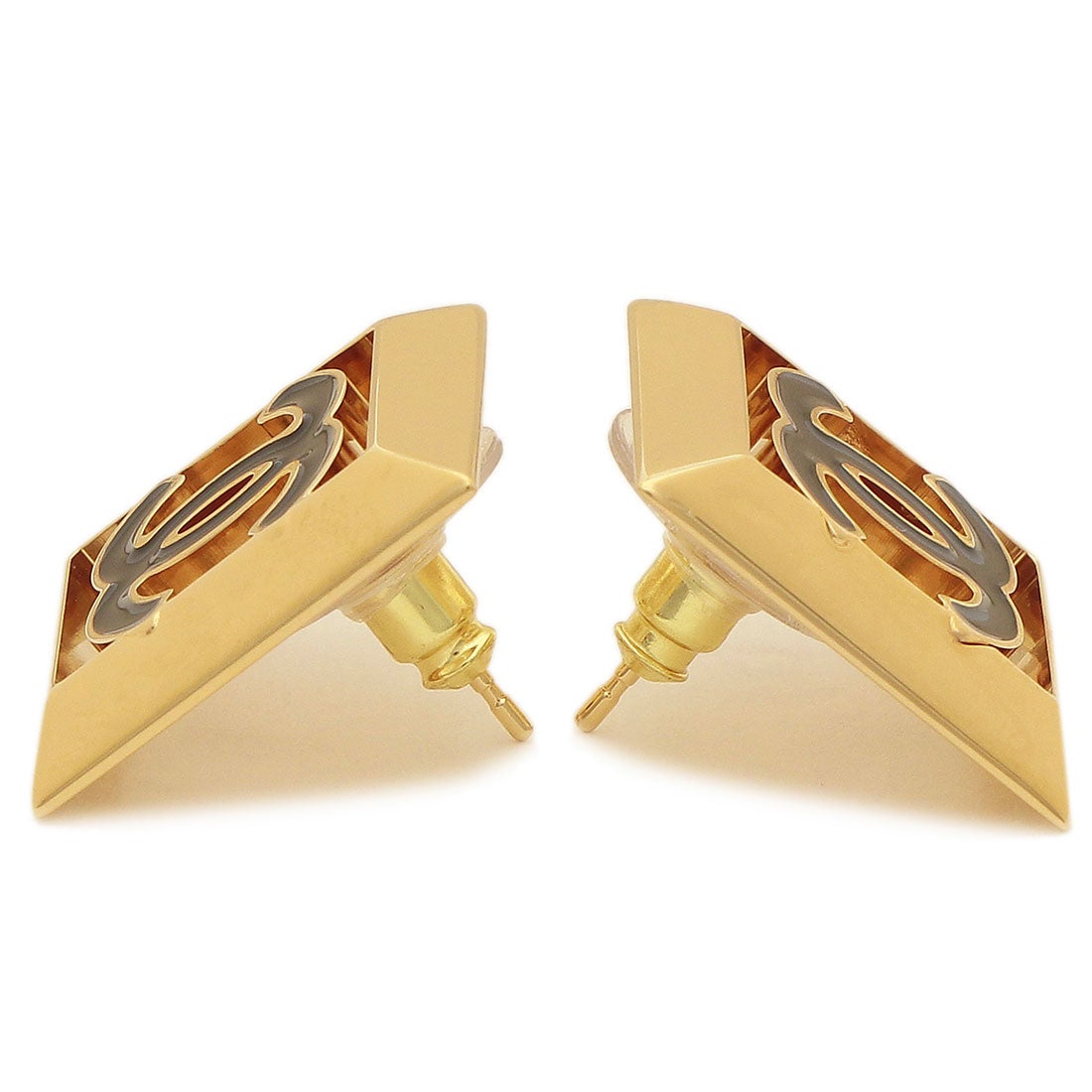 シャネル CHANEL ピアス ココマーク CCマーク ゴールド ブラック