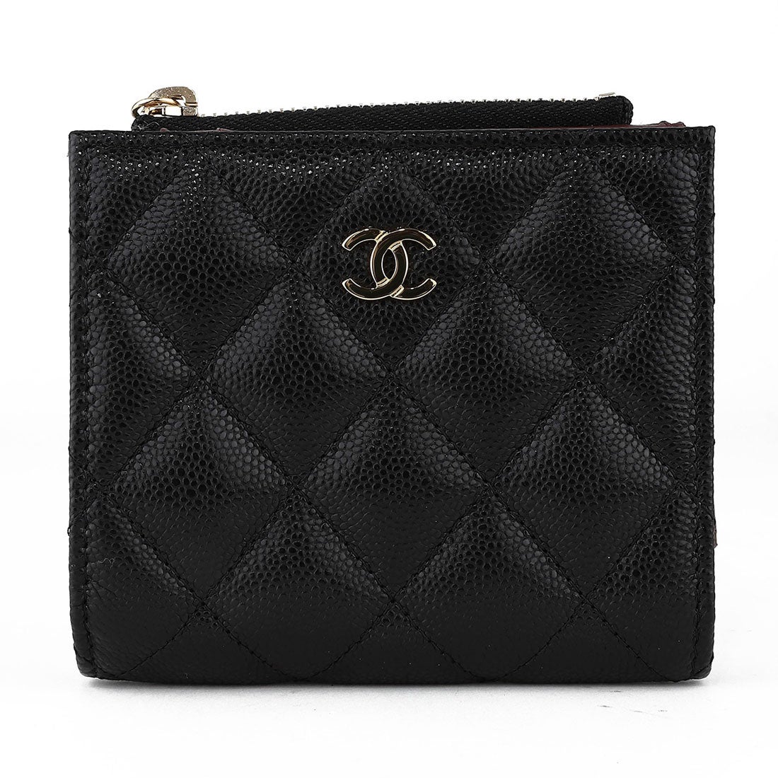 シャネル CHANEL 2つ折り財布 キャビアスキン 2つ折り財布 CHANEL
