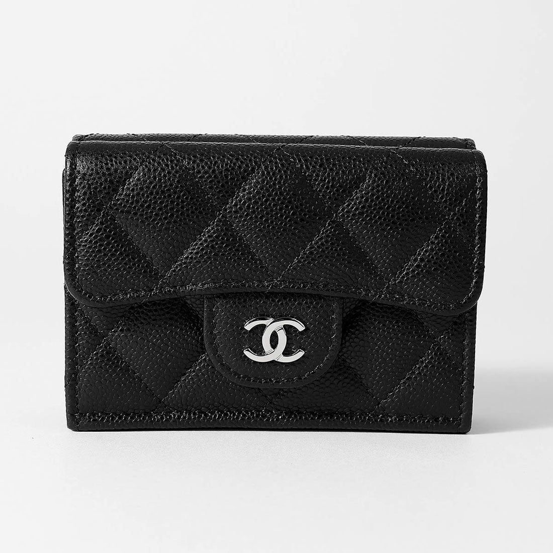 シャネル CHANEL 3つ折り財布 キャビアスキン MINI WALLET CHANEL